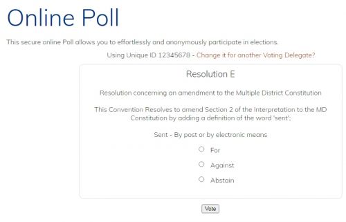 Online Poll vote MD